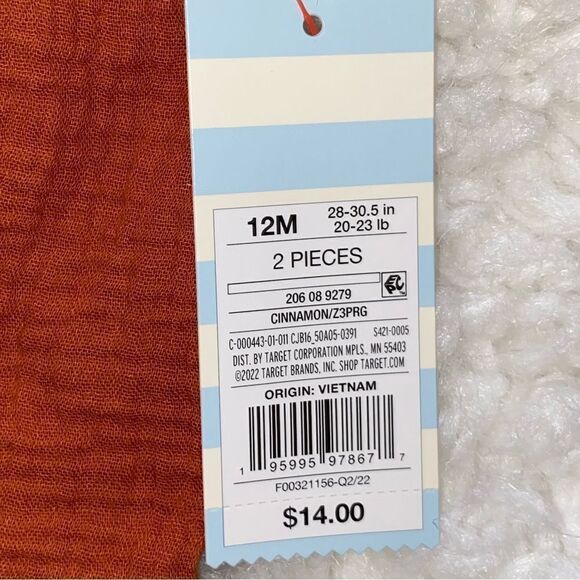 Cat & Jack Rust Romper Set Size 12 Months NWT - Picture 3 of 3